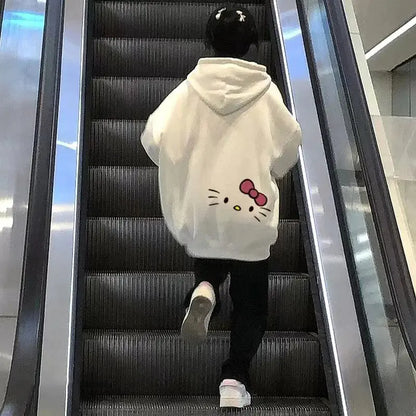 Y2K Women's Hoodie with Cute Sanrio Hello Kitty Print